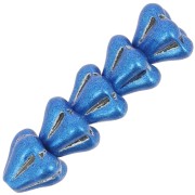Cuentas flor de cristal 5x6 mm - Crystal Metallic azul oscuro x10