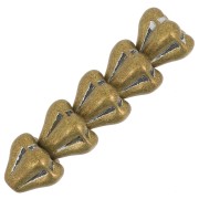 Cuentas flor de cristal 5x6 mm - Cristal Bronce metalizado x10