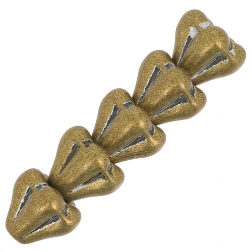 Cuentas flor de cristal 5x6 mm - Cristal Bronce metalizado x10