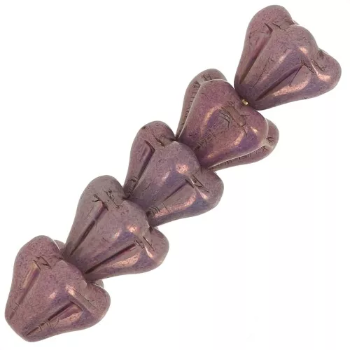 Cuentas flor de cristal 5x6 mm - Amatista brillo opaco x10