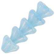 Cuentas flor de cristal 6x8 mm - Zafiro claro x10|raw }}