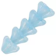 Cuentas flor de cristal 6x8 mm - Zafiro claro x10