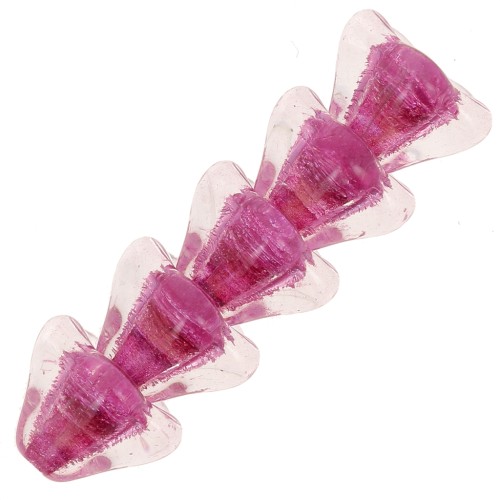 Cuentas flor de cristal 6x8 mm - Rosa cristal x10