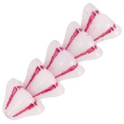 Cuentas flor de cristal 6x8 mm - Blanco Opal Rojo x10