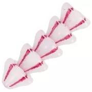 Cuentas flor de cristal 6x8 mm - Blanco Opal Rojo x10