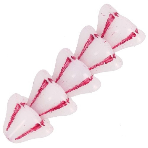 Cuentas flor de cristal 6x8 mm - Blanco Opal Rojo x10