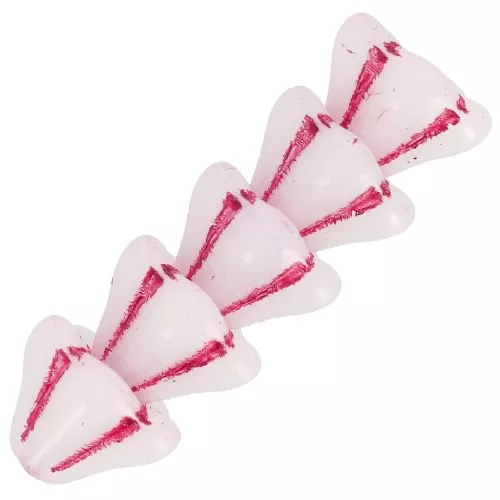 Cuentas flor de cristal 6x8 mm - Blanco Opal Rojo x10