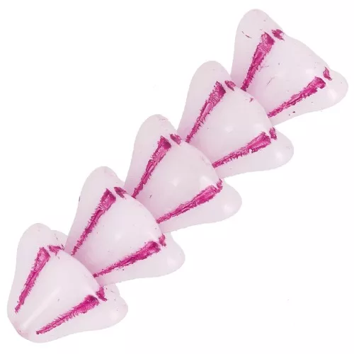 Cuentas flor de cristal 6x8 mm - Blanco Opal Rosa x10
