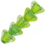 Cuentas flor de cristal 6x8 mm - Cristal Amarillo Lima Verde x10