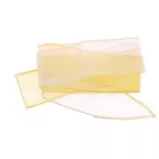 Crema - Ruban de soie 25 mm - Tie and dye - Ecru - Crème - Jaune clair x85cm Ruban de soie 25 mm - Tie and dye - Ecru - Crème - Jaune clair x85cm