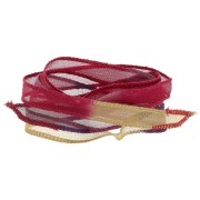 Cinta de seda 10 mm - Atar y teñir - Burdeos - Morado - Camel x85cm