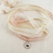 Cinta de seda 10 mm - Atar y teñir - Burdeos - Morado - Camel x85cm