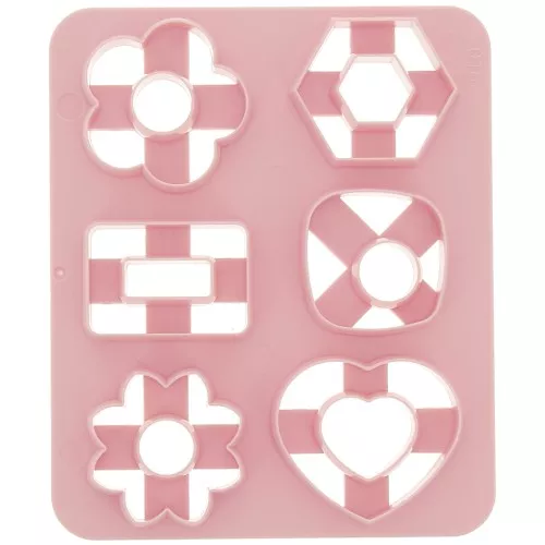 Juego de 6 cortadores de plástico para modelar y arcilla polimérica - Corazón - Flor x1
