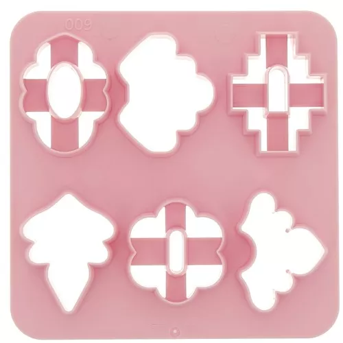 Set de 6 troqueles de plástico para modelar y arcilla polimérica - Floral x1