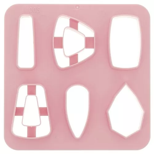 Juego de 6 cortadores de plástico para modelar y arcilla polimérica - Trapecio x1