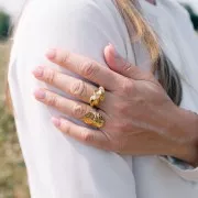 Anillo creciente - trenzado - 13 mm - T54 - Acero inoxidable 304L Dorado x1