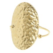 Anillo oval martillado T50 a 59 - Acero inoxidable 304L Dorado x1|raw }}