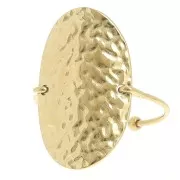 Anillo oval martillado T50 a 59 - Acero inoxidable 304L Dorado x1