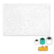Placa rectangular alphabet  21x14.6 cm para cuentas Hama Midi x1
