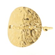 Anillo redondo martillado con hilo diamantado - T52 a 59 - Acero inoxidable 304L Dorado x1|raw }}