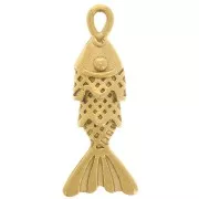 Colgante pez 23x9 mm - Acero inoxidable 316L - Dorado x1