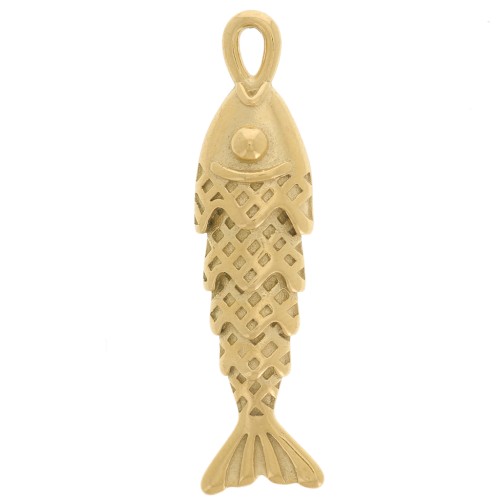 Colgante pez 34x9 mm - Acero inoxidable 316L - Dorado x1