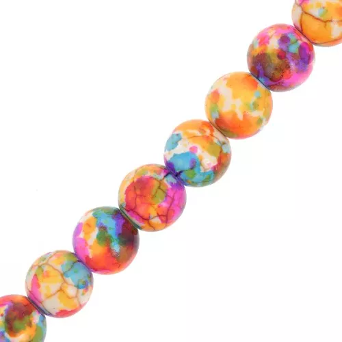 Cuentas redondas 8 mm - imitación piedra preciosa de color - Turquesa - Multicolor x5