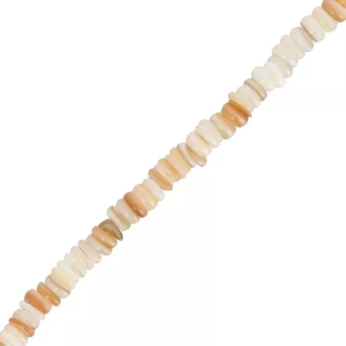 Cuentas redondas heishi nácar tintado 4 mm - Arena x39cm