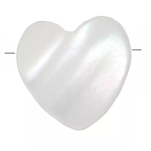 Cuenta de corazón de nácar de 10 mm - agujero horizontal - Natural x1
