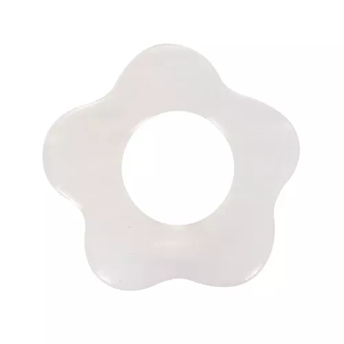 Cuenta flor de nácar calada 14 mm - crema x6