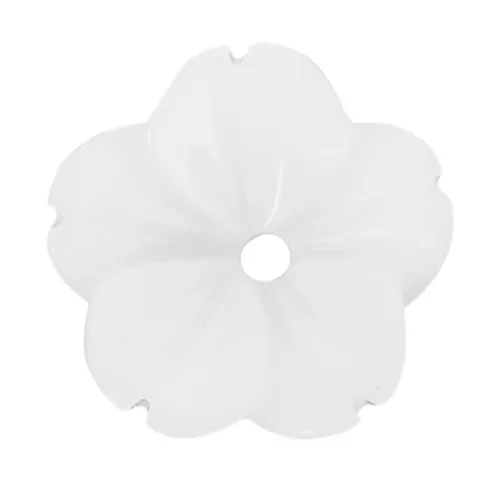 Flores curvadas en resina opaca - 9 mm - Blanco x10