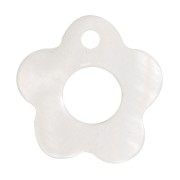 Abalorios flores caladas de nácar 13 mm Natural x5|raw }}