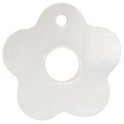 Colgantes flores caladas de nácar 19 mm Natural x5|raw }}