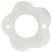 Entrepiezas flores caladas de nácar 24 mm Natural x5|raw }}