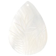 Colgante gota floral nácar 39x28 mm - Natural x1|raw }}