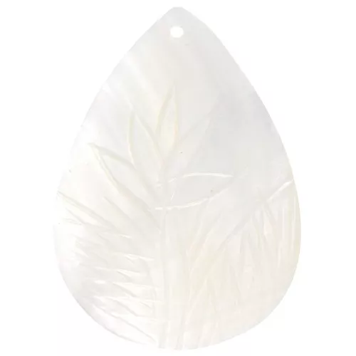 Colgante gota floral nácar 39x28 mm - Natural x1