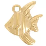 Dije de pez de 16 x 14 mm - Acero inoxidable 304L Dorado - Dorado x1