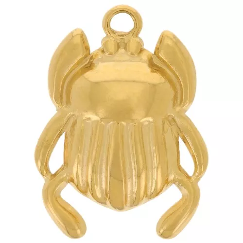 Colgante escarabajo 18x13 mm - Acero inoxidable 304L Dorado x1