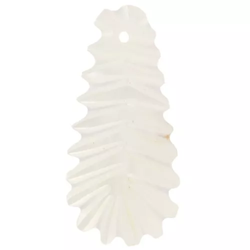 Colgantes hoja curva 25x13 mm en Nácar - Natural x2