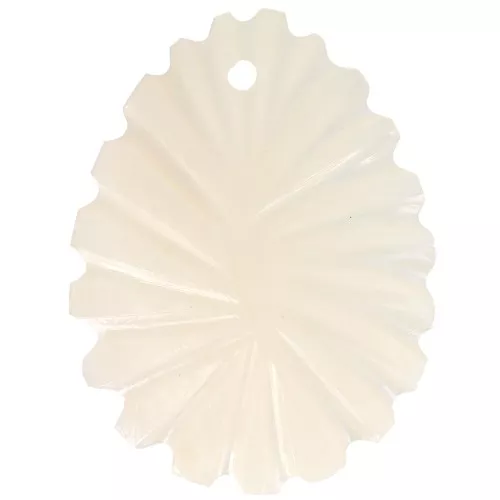 Colgantes hoja curva de nácar 30x22 mm - Natural x2