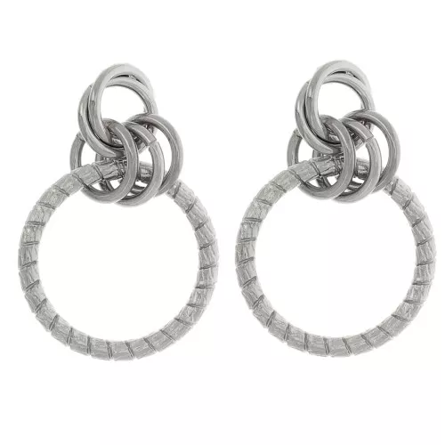 Pendientes multiaros 41x28 mm acero inoxidable 304L x2