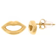 Pendientes 7,5x13 mm - Acero inoxidable 304L Dorado x2