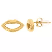 Pendientes 7,5x13 mm - Acero inoxidable 304L Dorado x2