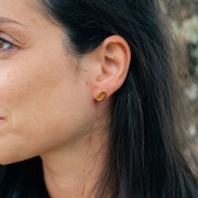 Pendientes 7,5x13 mm - Acero inoxidable 304L Dorado x2