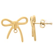 Pendientes - 16x17 mm - Acero inoxidable dorado 304L x2|raw }}