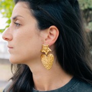 Pendientes Estrella de Mar 28x30 mm - Acero inoxidable dorado 304L x2