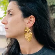 Pendientes Estrella de Mar 28x30 mm - Acero inoxidable dorado 304L x2