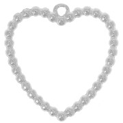 Colgantes corazón calado con bolitas 24x23 mm acero inoxidable 304L x2|raw }}