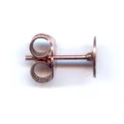 Pendientes con trasera disco 6 mm cobrizo antiguo x4