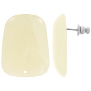 Pendientes trapecio de resina translúcida 28x22 mm - Marfil jaspeado x2|raw }}